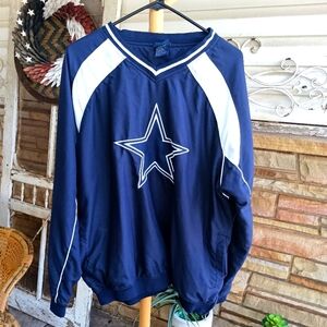 Vintage Cowboys Blue and White Star Pullover Windbreaker_Large